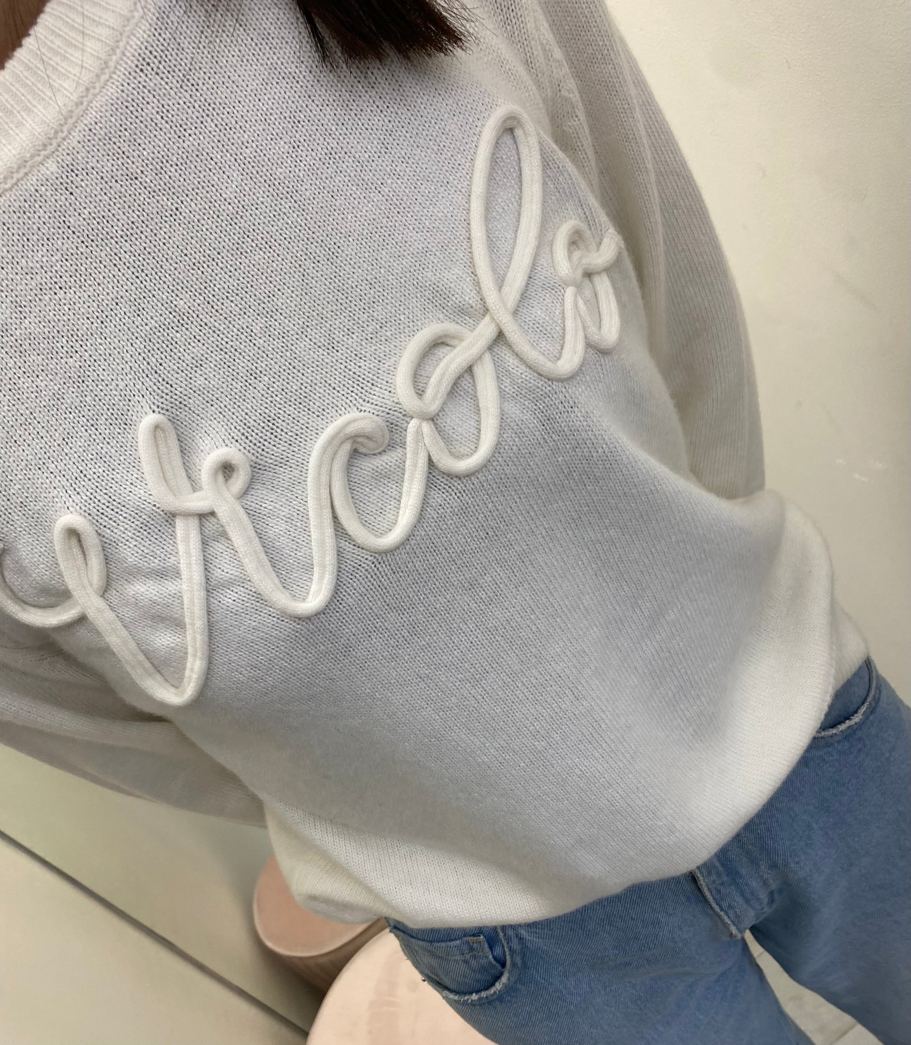 VICOLO - MAGLIA CON SCRITTA RICAMATA