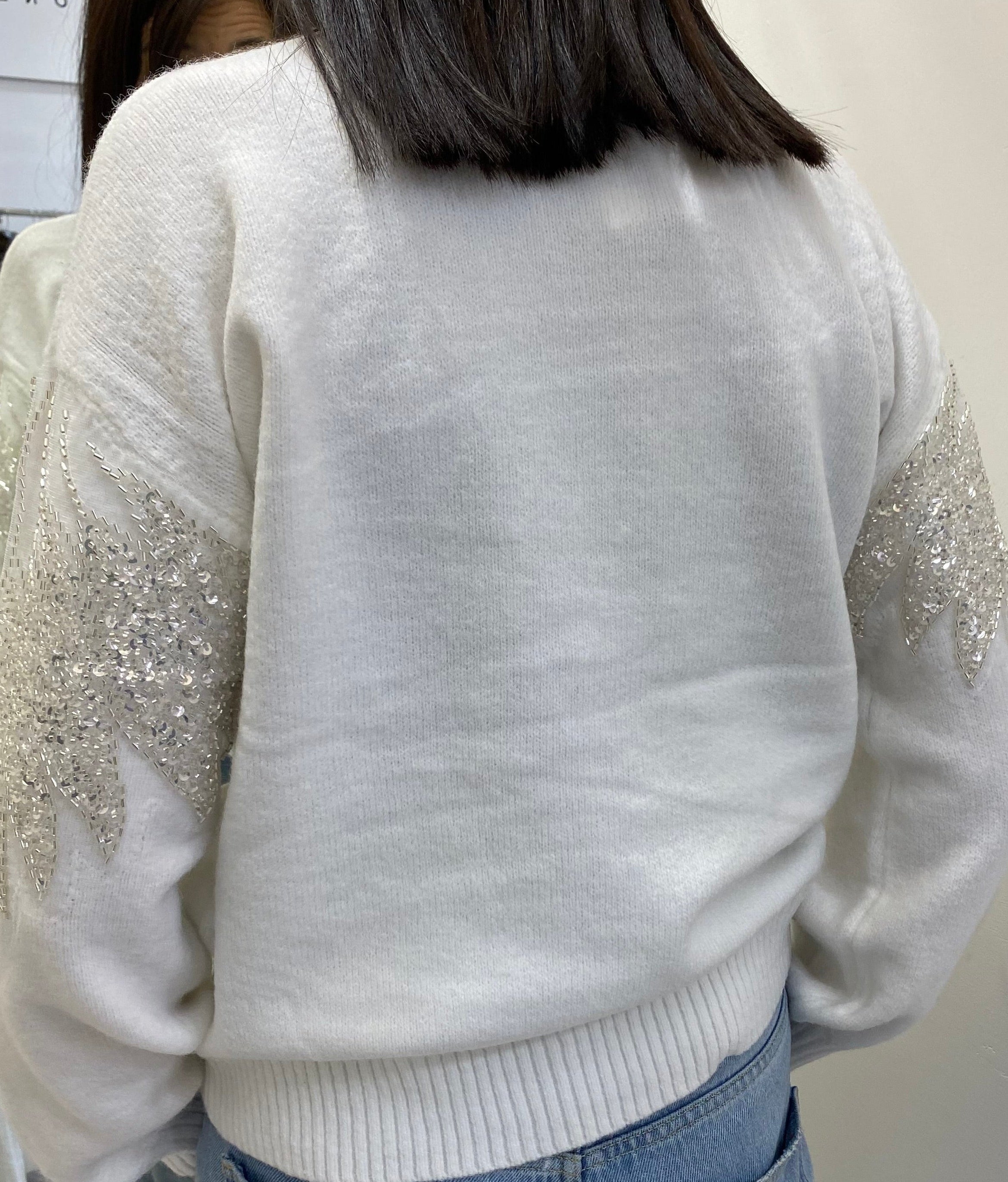 HAVEONE - MAGLIA CON APPLICAZIONI PAILETTES SULLE MANICHE