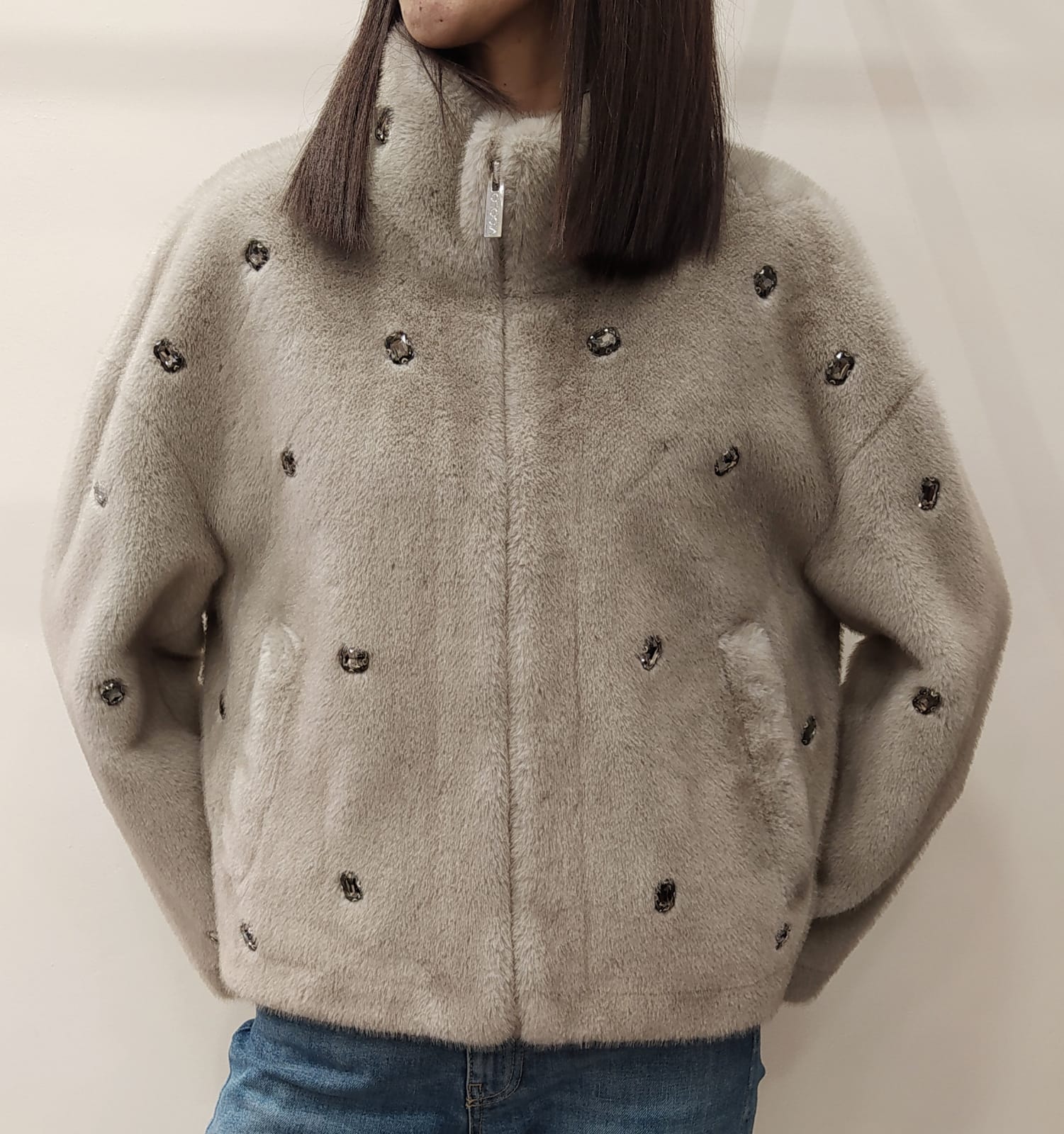 VICOLO - ECOPELLICCIA CON SWAROVSKI