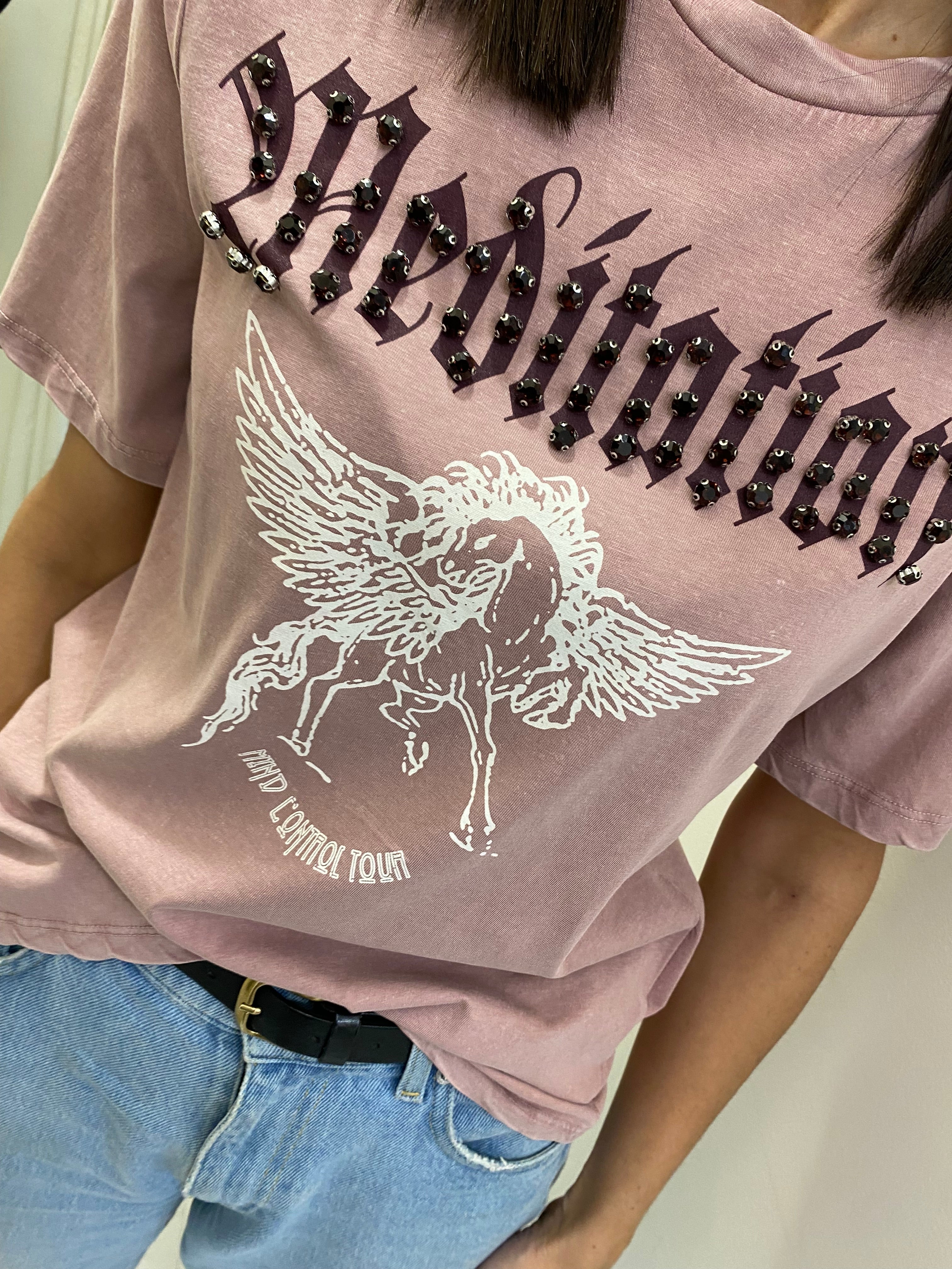 SOUVENIR -T-SHIRT ROSA CON STAMPA