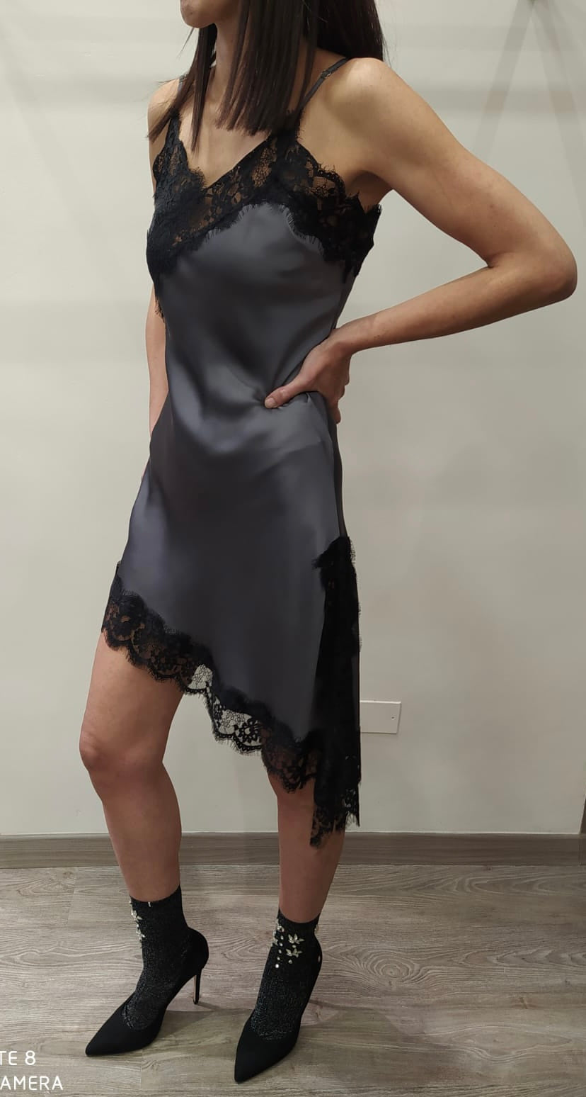 VICOLO - ABITO LINGERIE ASIMMETRICO IN PIZZO