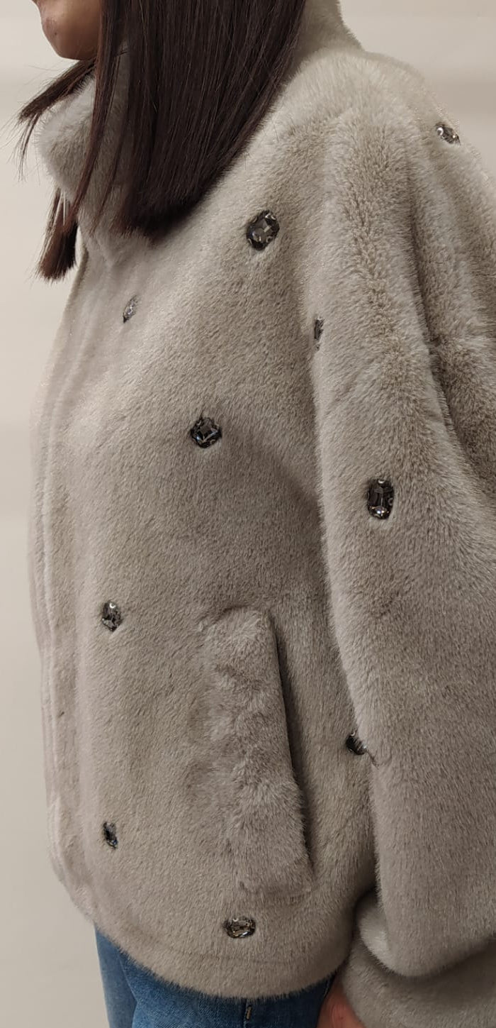 VICOLO - ECOPELLICCIA CON SWAROVSKI