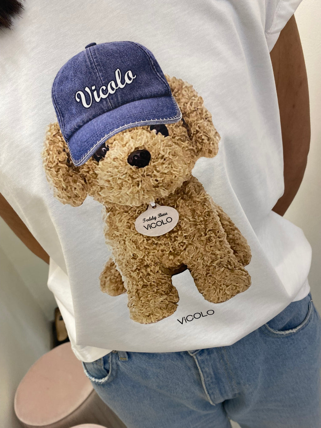 VICOLO - T-SHIRT STAMPA BARBONCINO