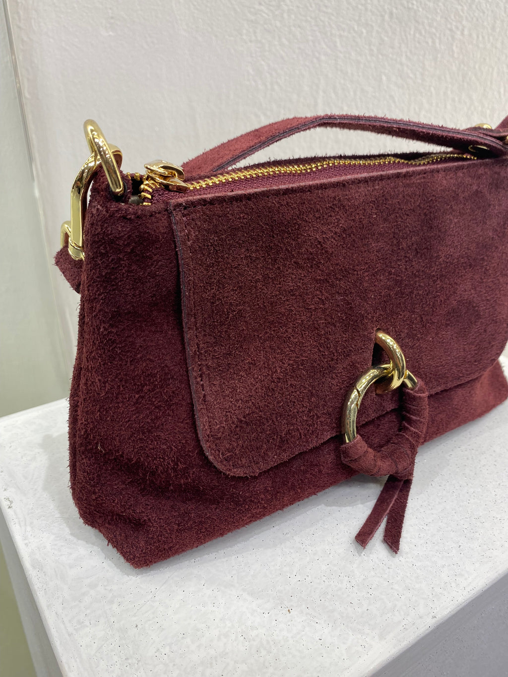 ERREBI - BORSA PICCOLA CAMOSCIO BORDEAUX