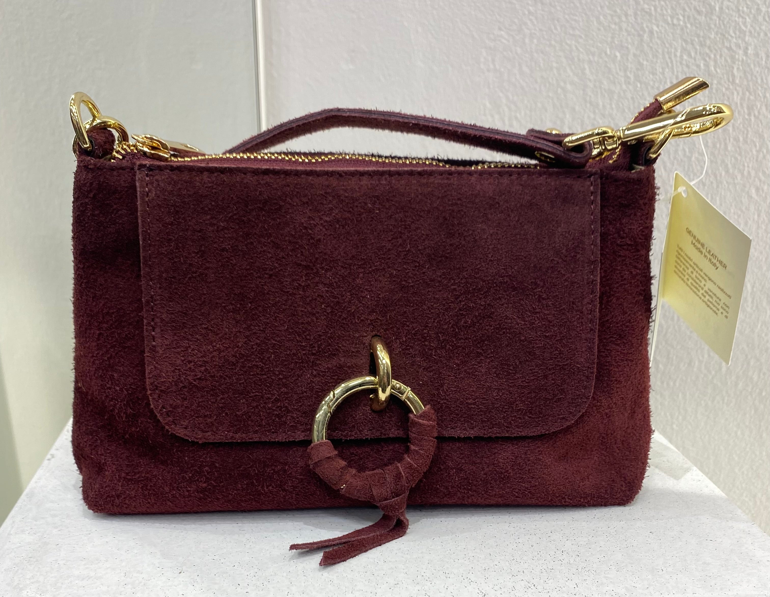 ERREBI - BORSA PICCOLA CAMOSCIO BORDEAUX