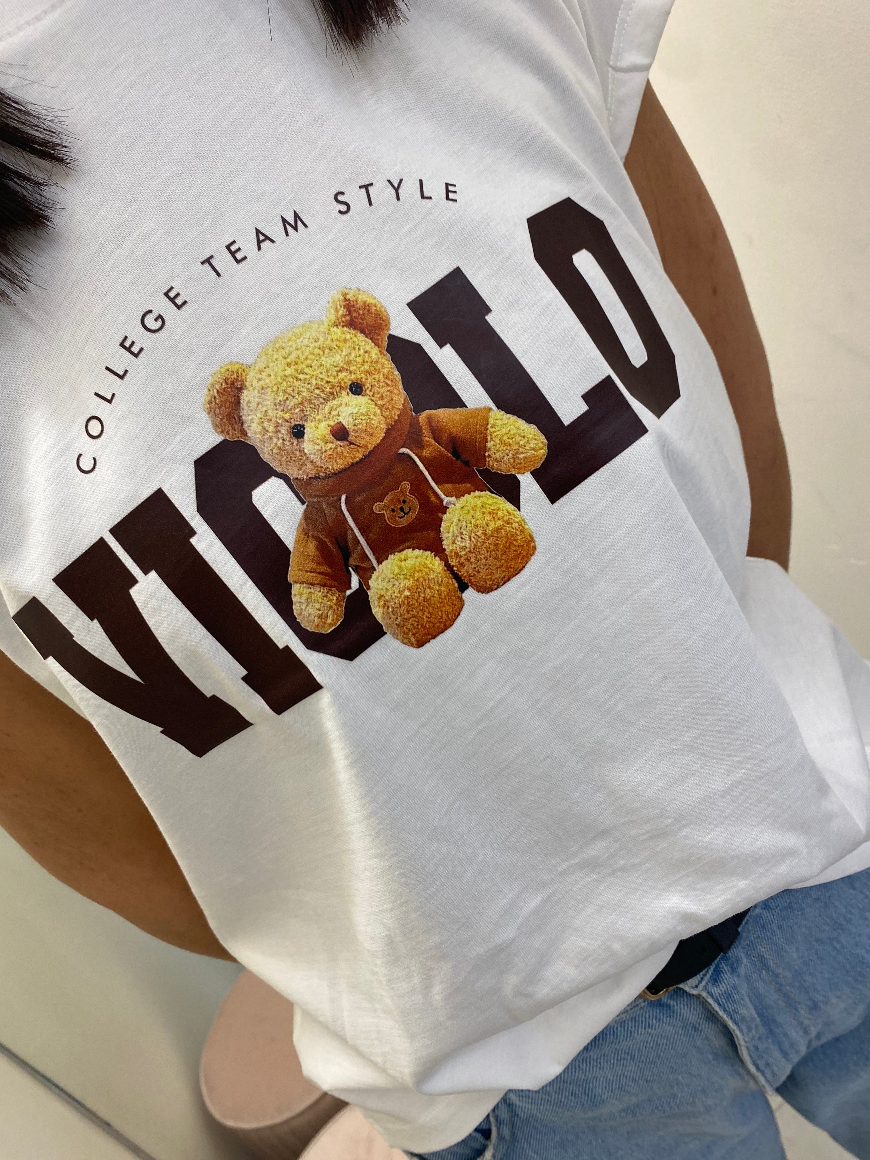 VICOLO - T-SHIRT STAMPA BRAND & TEDDY
