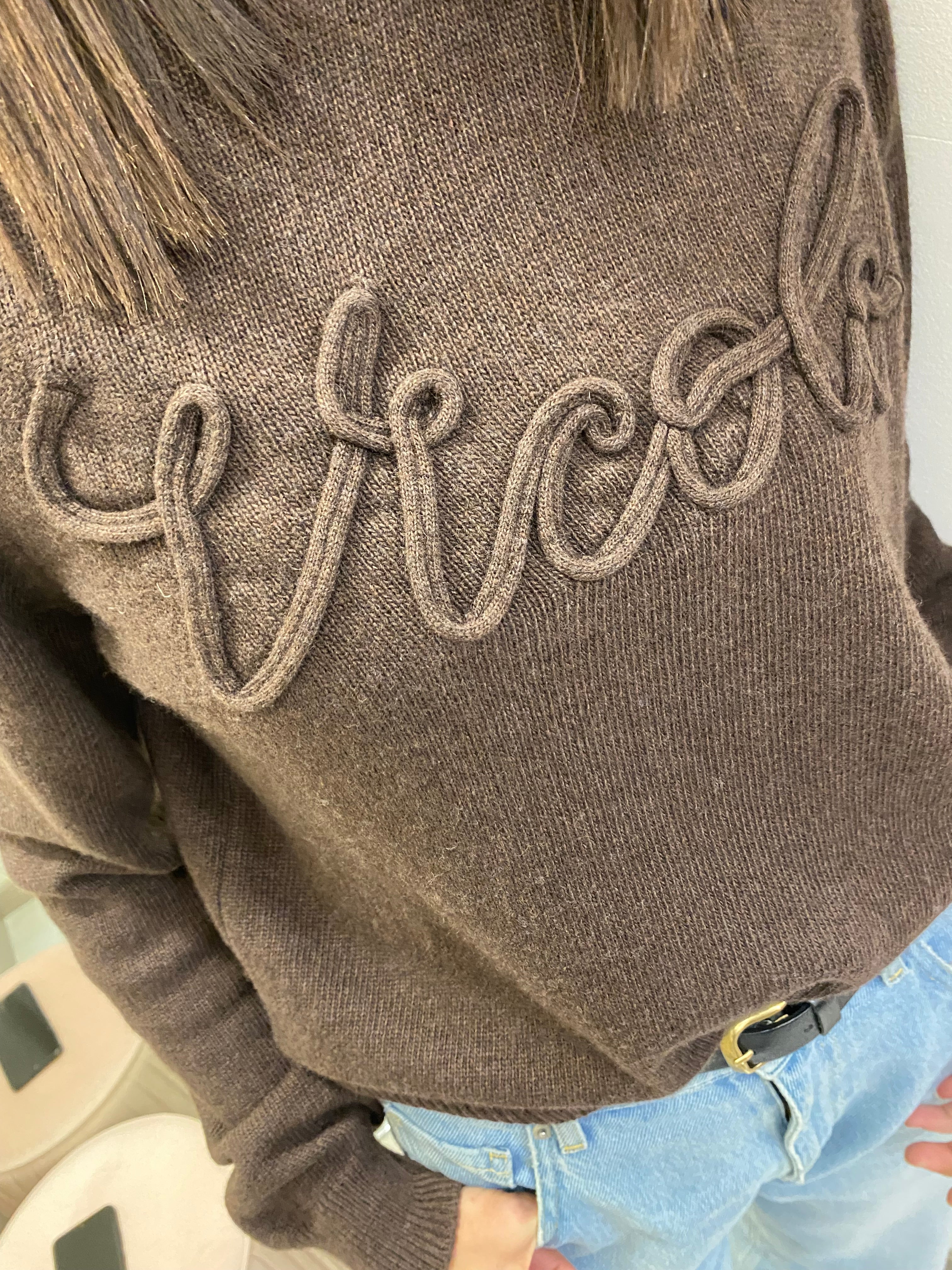 VICOLO - MAGLIA CON SCRITTA RICAMATA