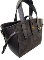 ERREBI - BORSA PELLE/CAMOSCIO COLORI CIOCCOLATO E VERDE