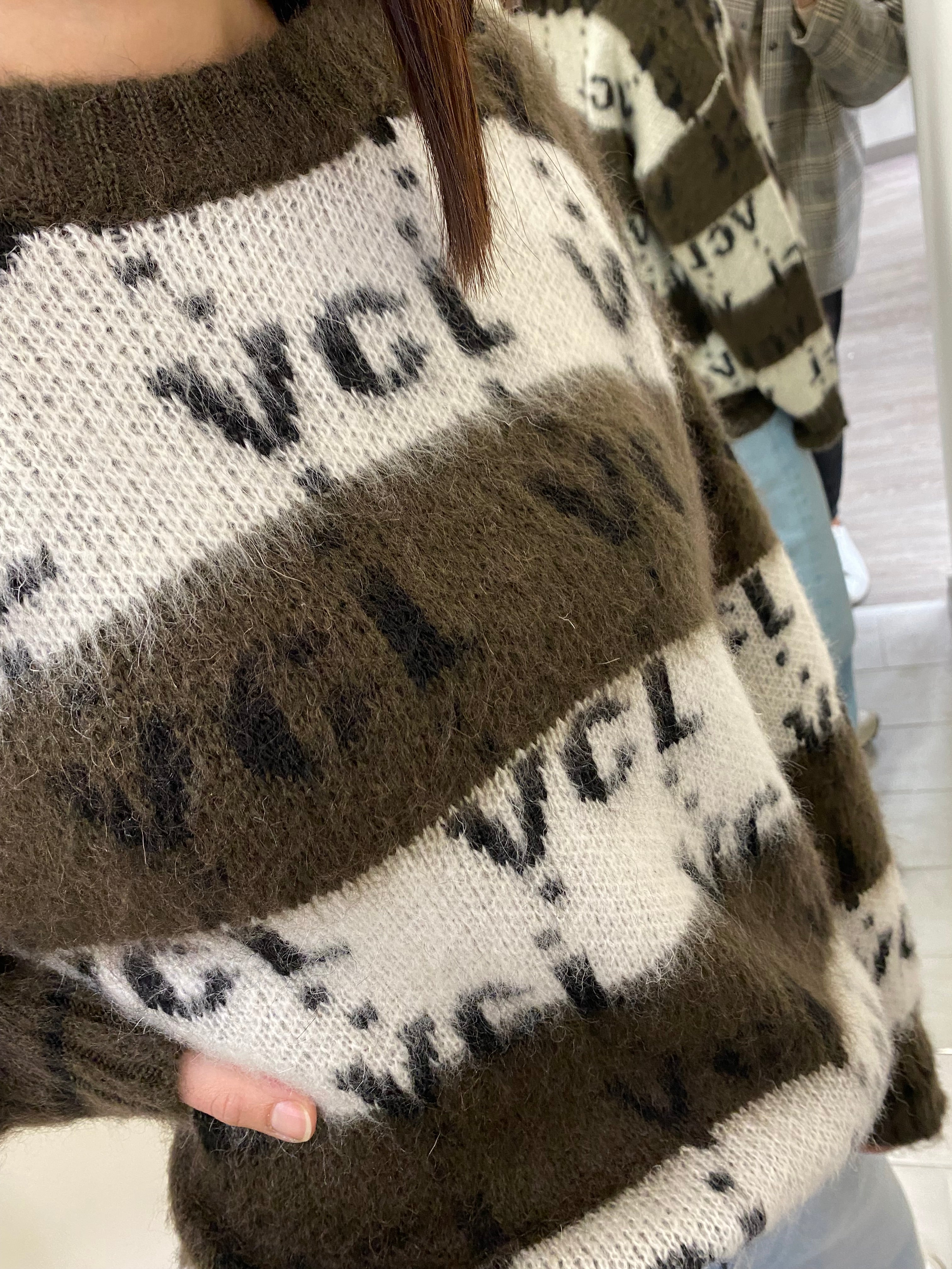 VICOLO - MAGLIONE VCL A RIGHE PANNA E MARRONE