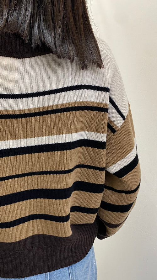 ANGELA DEVIS - CARDIGAN A RIGHE CON INSERTI PAILETTES