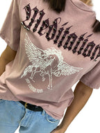 SOUVENIR -T-SHIRT ROSA CON STAMPA