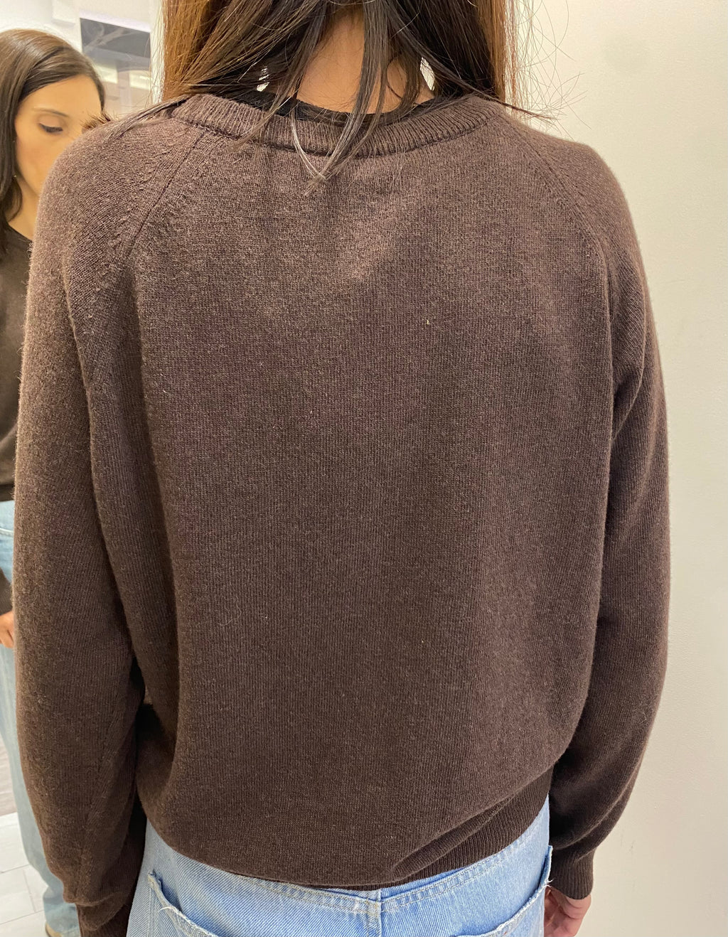 VICOLO - CARDIGAN MARRONE CON BOTTONI GIOIELLÒ