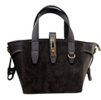 ERREBI - BORSA PELLE/CAMOSCIO COLORI CIOCCOLATO E VERDE