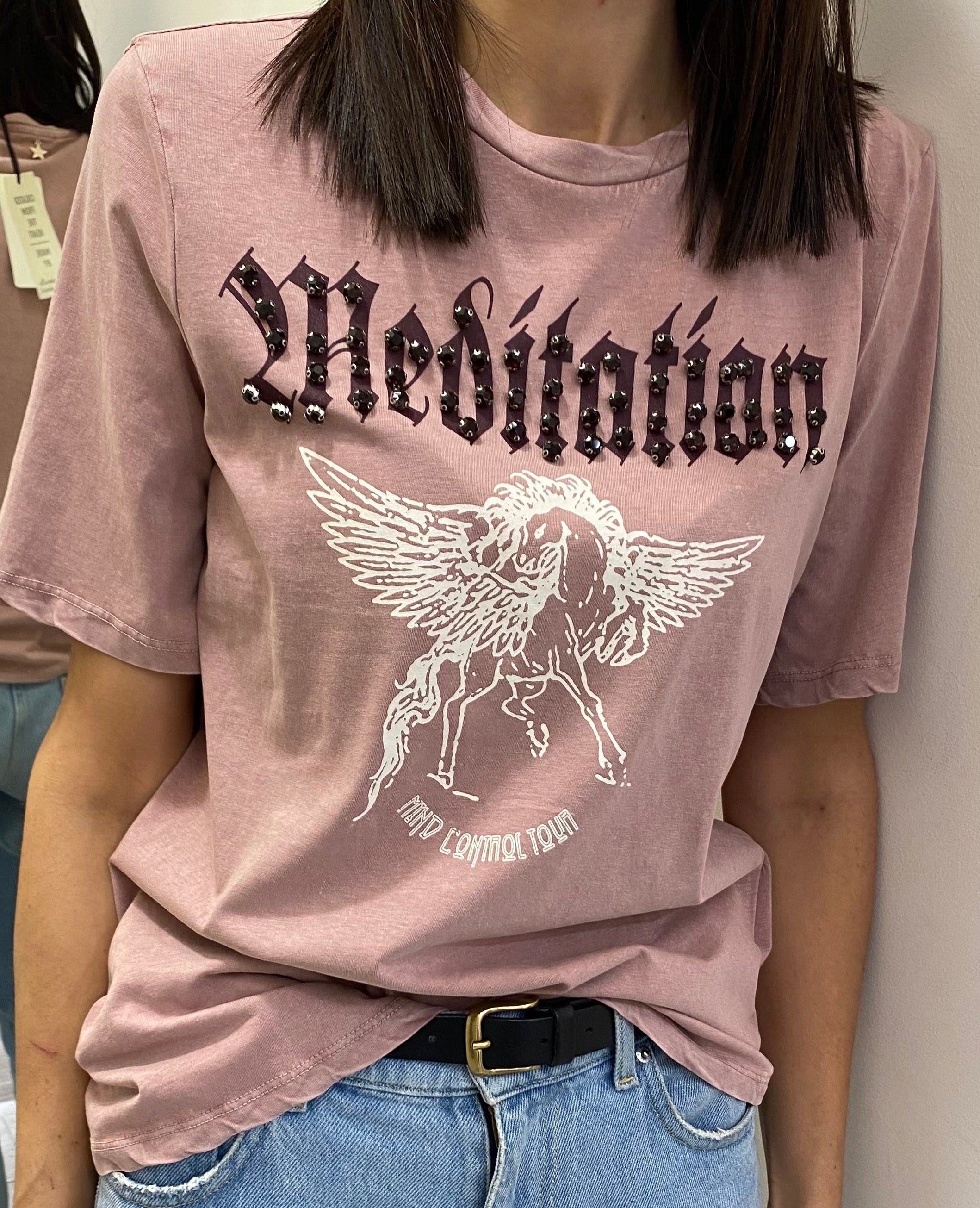 SOUVENIR -T-SHIRT ROSA CON STAMPA