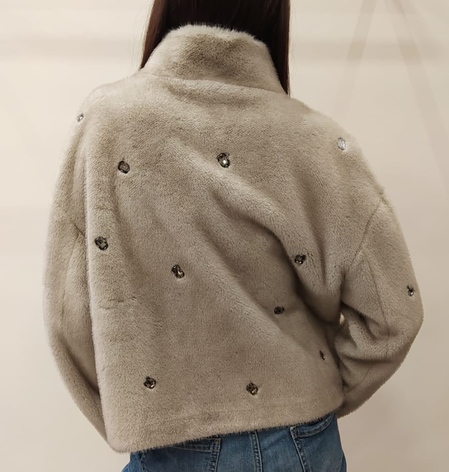 VICOLO - ECOPELLICCIA CON SWAROVSKI