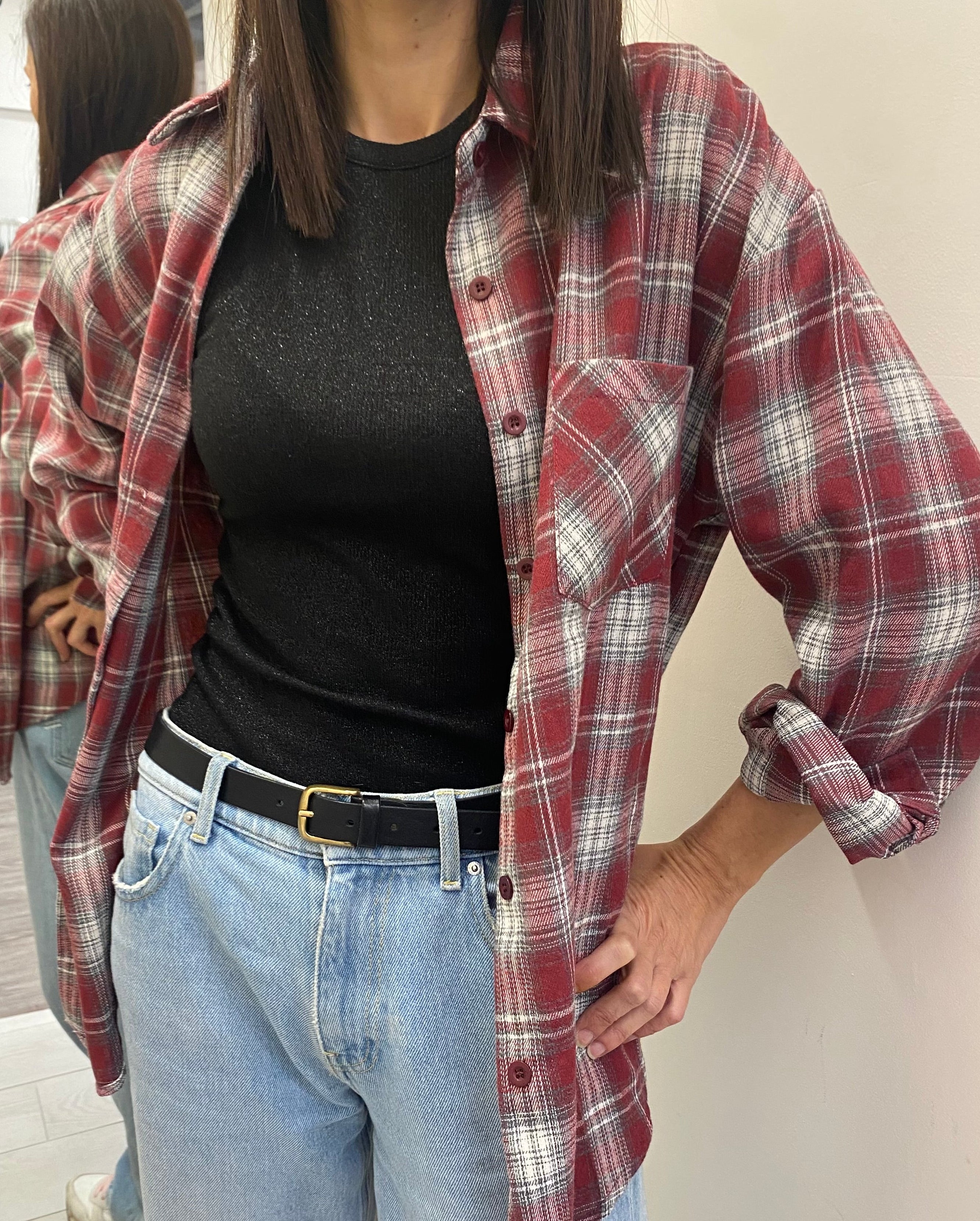 ERREBI - CAMICIA QUADRI CON STAMPA MOUSE