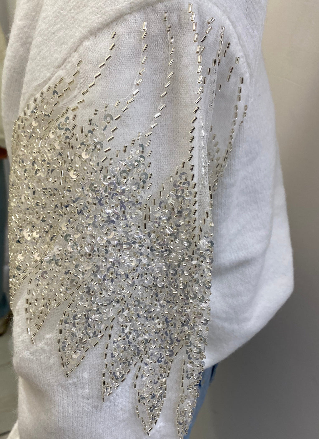 HAVEONE - MAGLIA CON APPLICAZIONI PAILETTES SULLE MANICHE