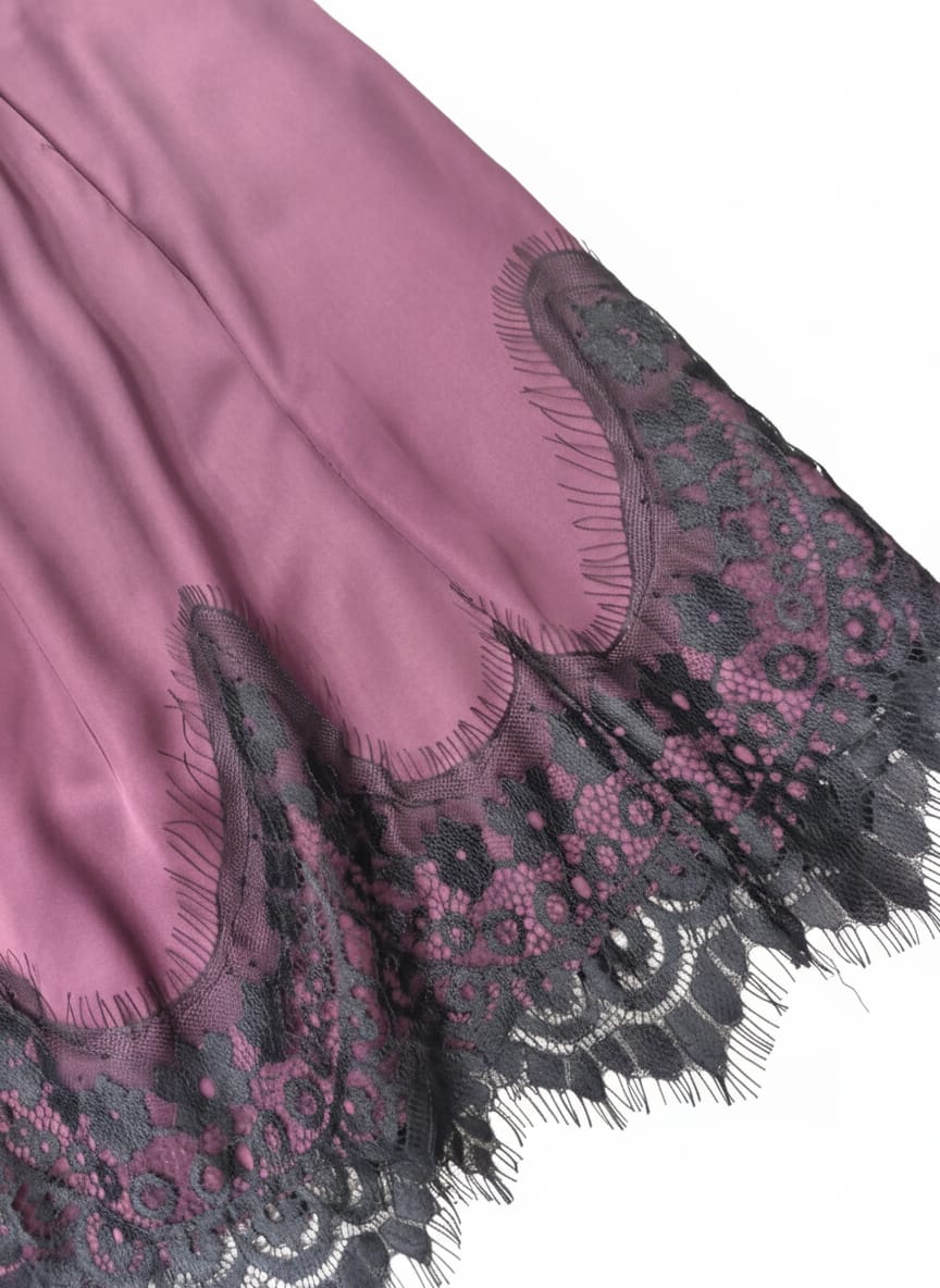 VICOLO -GONNA MINI SATIN CON PIZZO