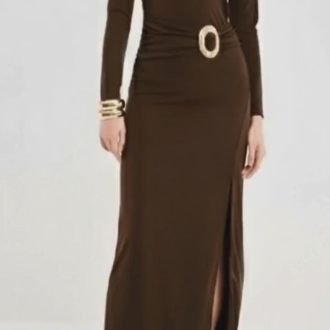 VICOLO-ABITO LUNGO CON CINTURA