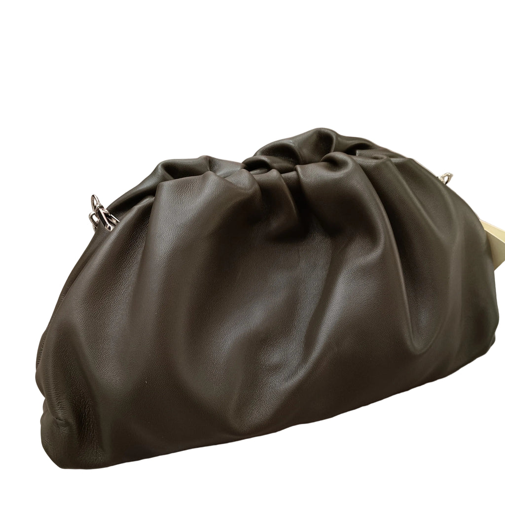 POCHETTE IN PELLE ARRICCIATA
