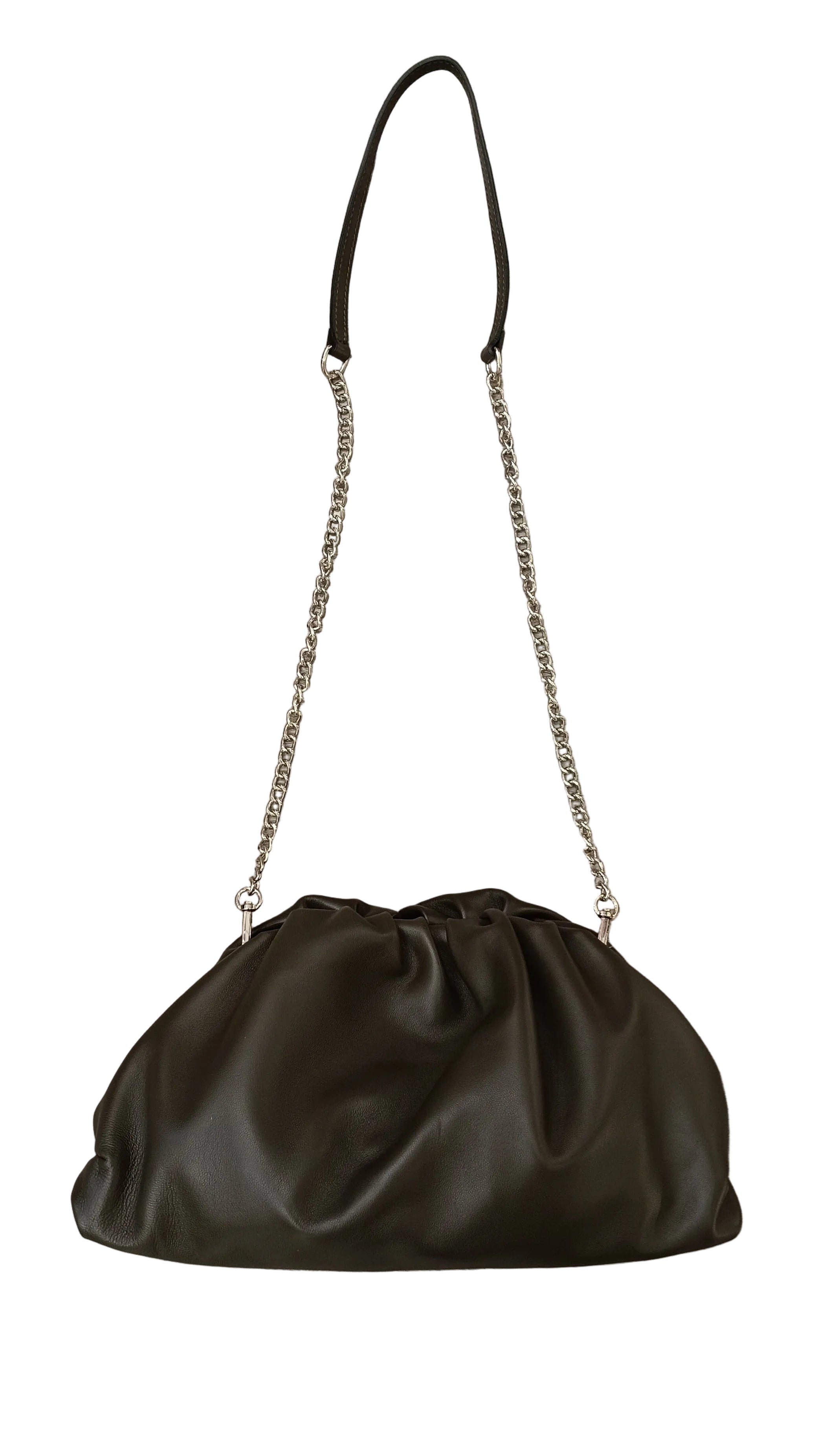 POCHETTE IN PELLE ARRICCIATA