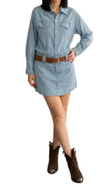 HAVEONE -ABITO DENIM CON CITURE