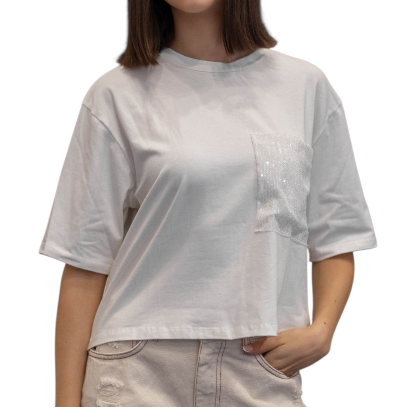 HAVEONE -T SHIRT TASCHINO PAILLETTES