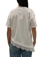 VICOLO-T SHIRT ASIMMETRICA INSERTI IN PIZZO