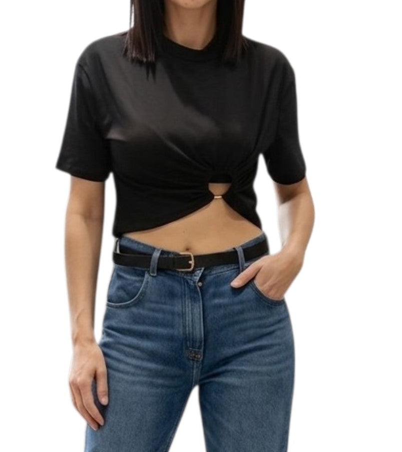 VICOLO-T SHIRT CROP CON ANELLO
