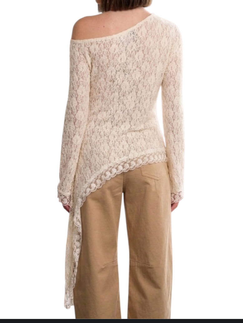 HAVEONE-MAGLIA IN PIZZO ASIMMETRICA