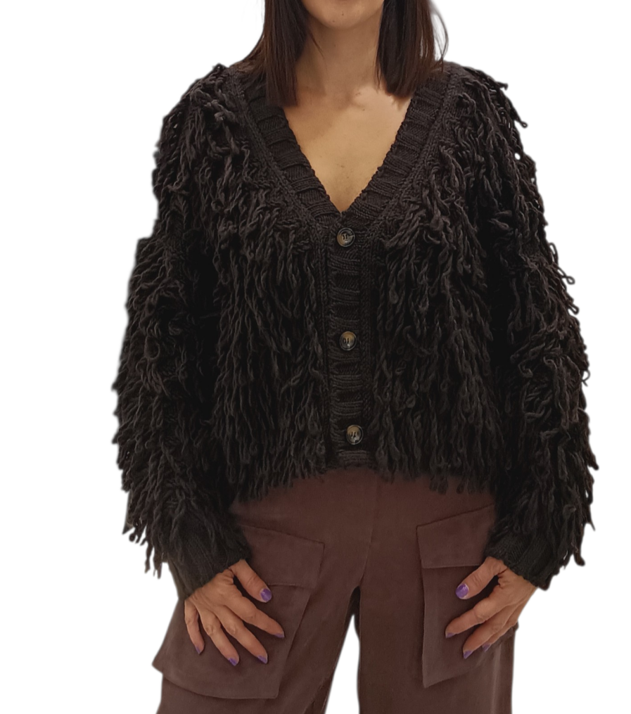 VICOLO-CARDIGAN FRANGE