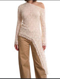 HAVEONE-MAGLIA IN PIZZO ASIMMETRICA