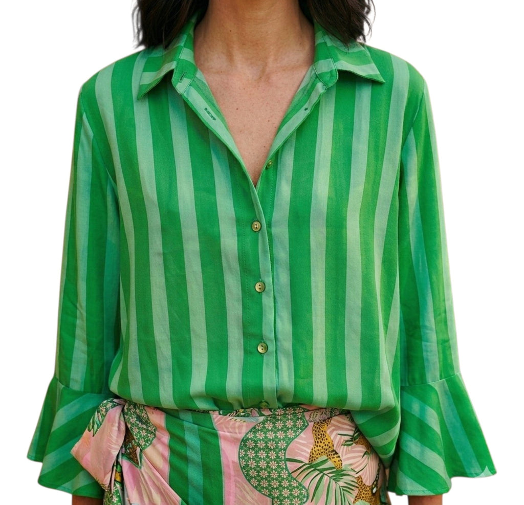 VICOLO-COMPLETO CAMICIA RIGHE + GONNA PAREO
