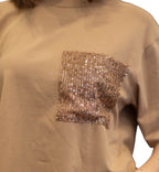 HAVEONE-T SHIRT TASCHINO PAILLETTES