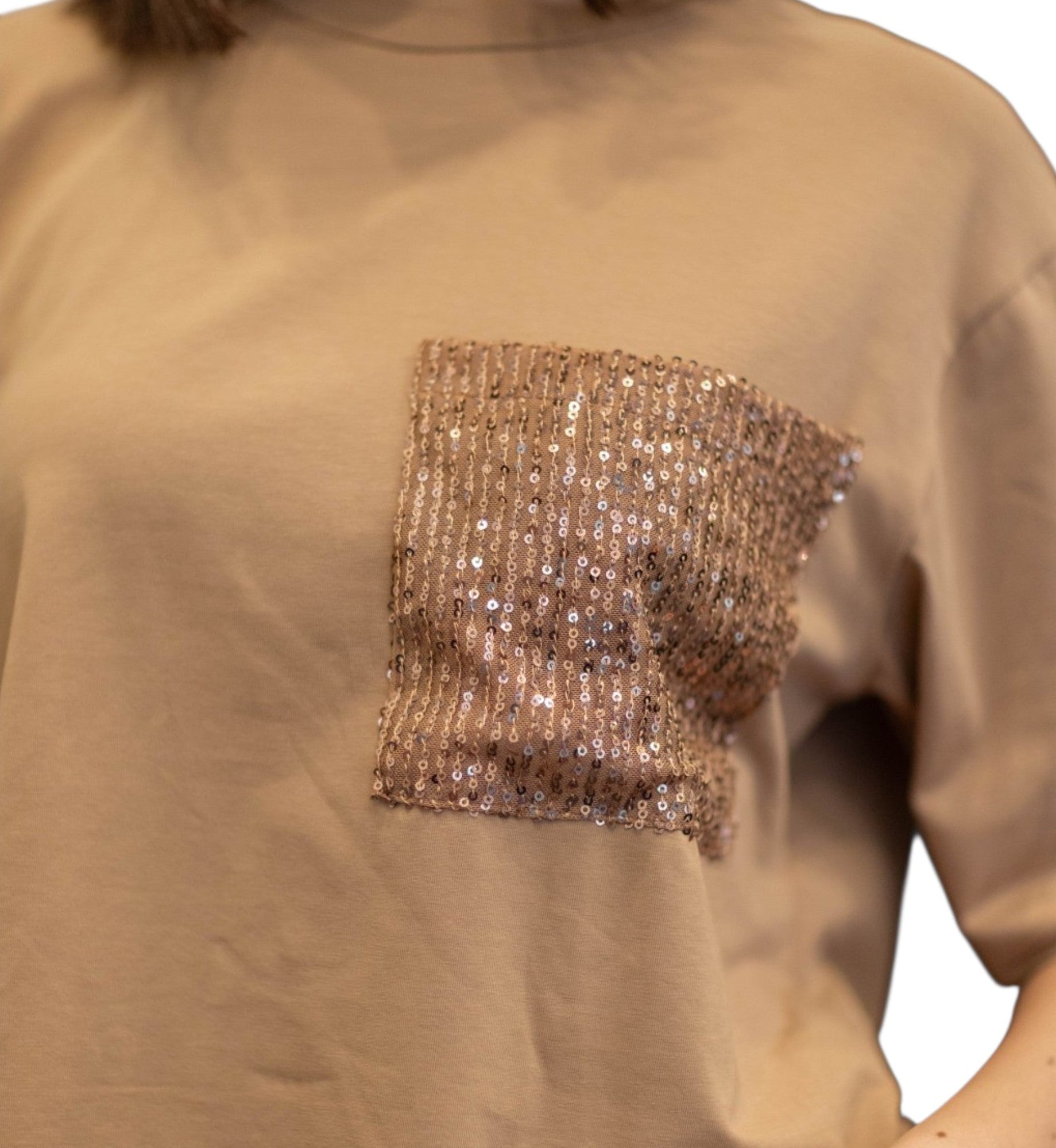 HAVEONE-T SHIRT TASCHINO PAILLETTES