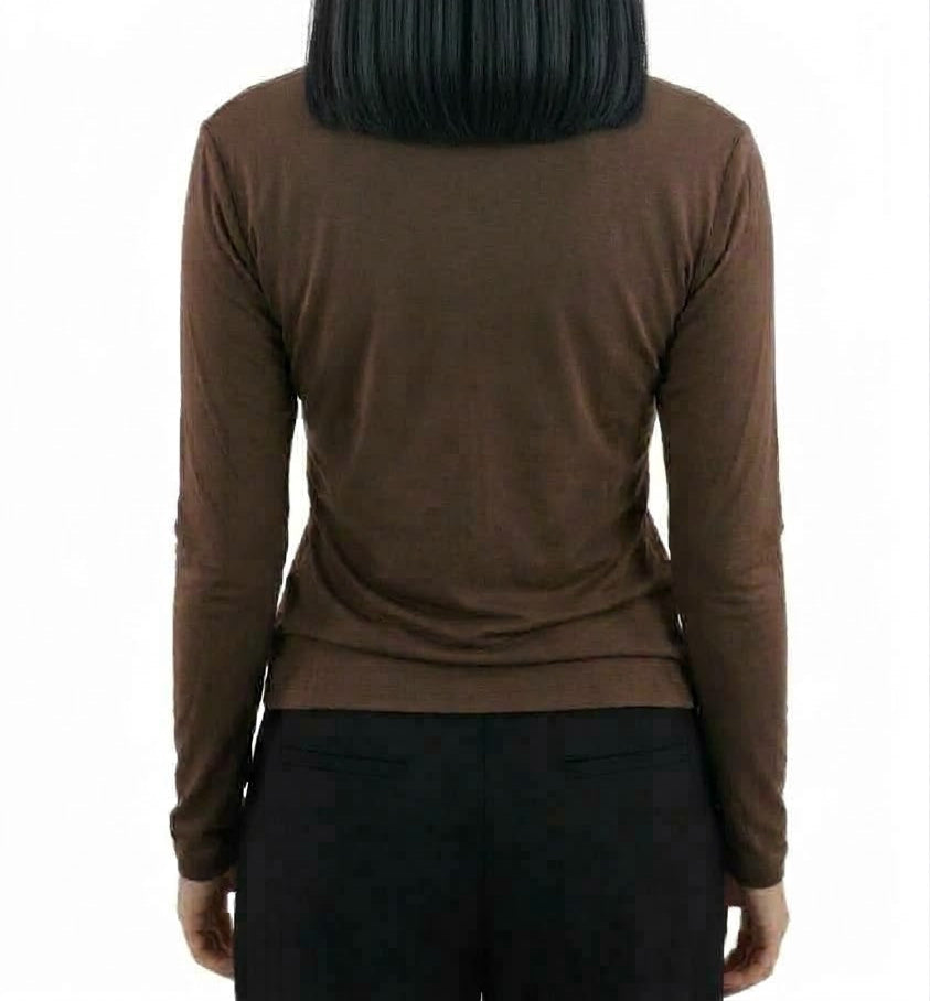 HAVEONE -T SHIRT SCOLLO A V CON INTRECCIO SENO