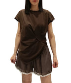 VICOLO-T SHIRT ASIMMETRICA CON NAPPINE