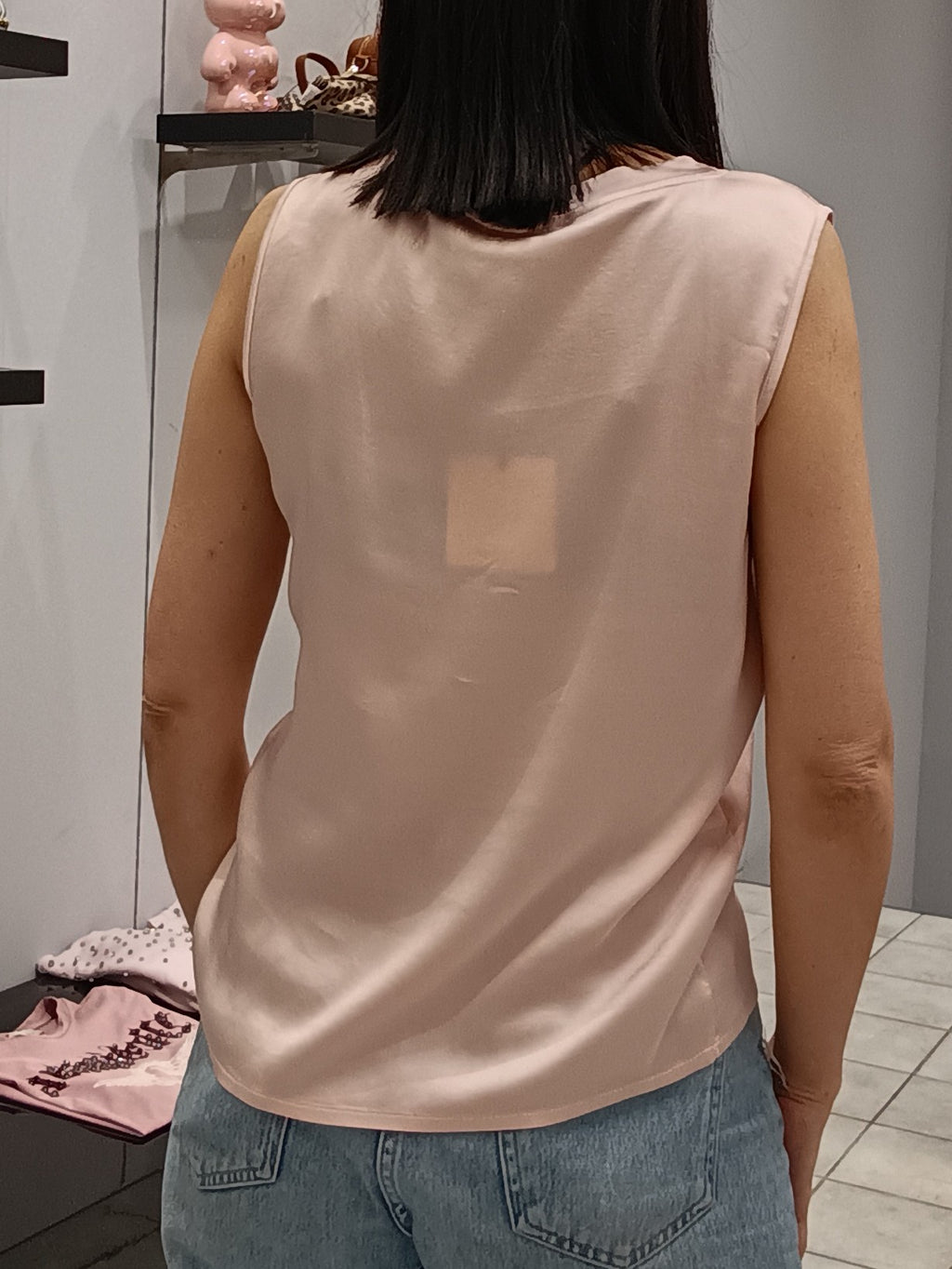 VICOLO-TOP SATIN SMANICATO