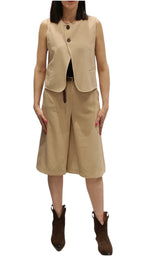 HAVEONE -GILET CROP DUE BOTTONI