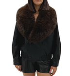 PHILIA LOFT-BOMBER ECOPELLE MARTELLATA CON COLLO FURRY
