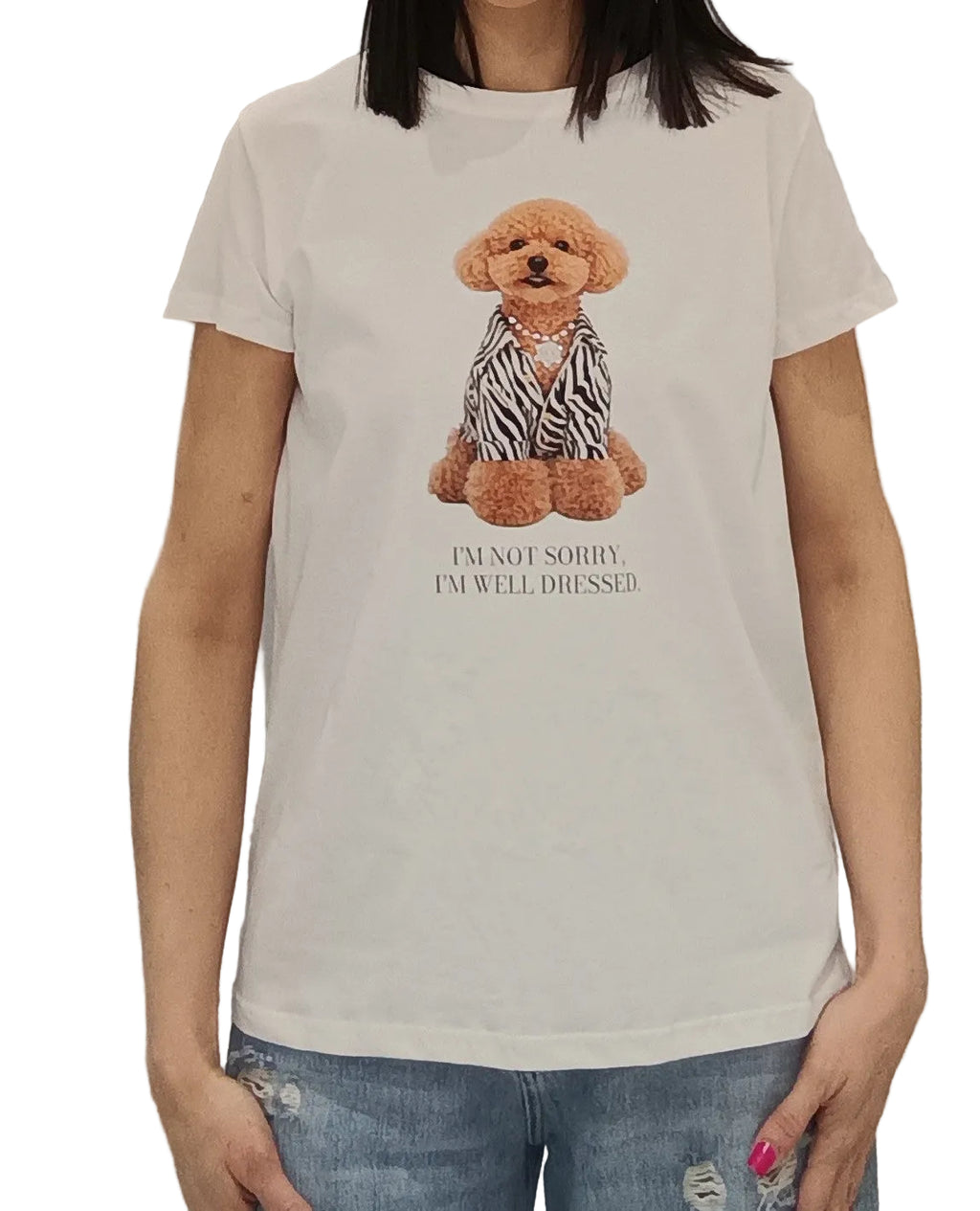 VICOLO -T SHIRT"I M NOT SORRY I M DRESSED"