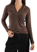 HAVEONE -T SHIRT SCOLLO A V CON INTRECCIO SENO