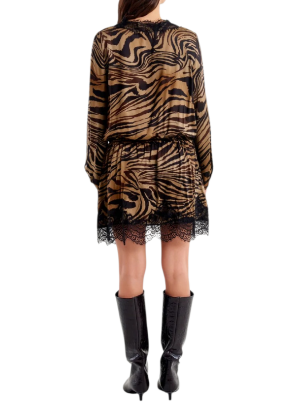 VICOLO-ABITO ANIMALIER MINI CON PIZZO