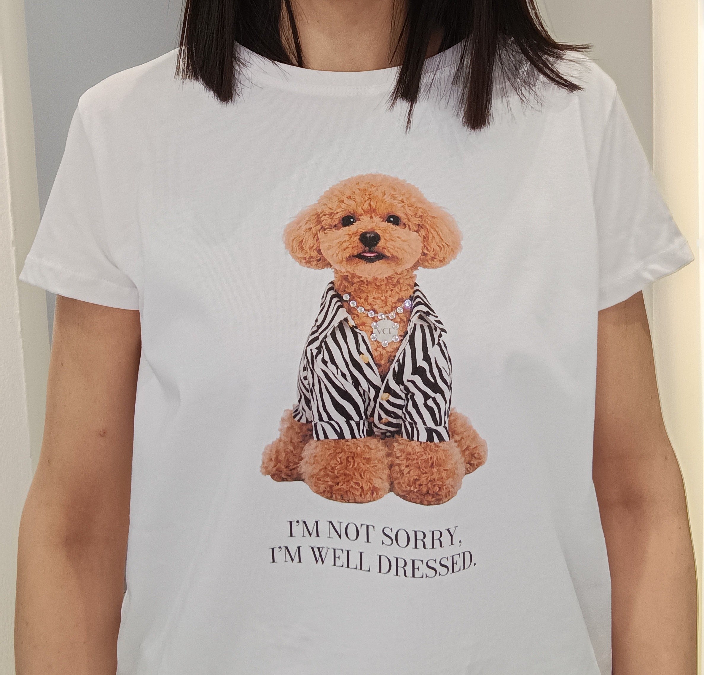 VICOLO -T SHIRT"I M NOT SORRY I M DRESSED"