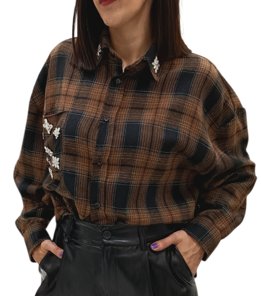 VICOLO-CAMICIA CHECK CON APPLICAZIONI
