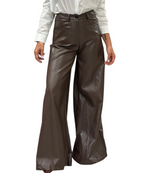HAVEONE-PANTALONE PALAZZO IN ECOPELLE