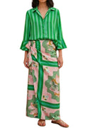 VICOLO-COMPLETO CAMICIA RIGHE + GONNA PAREO