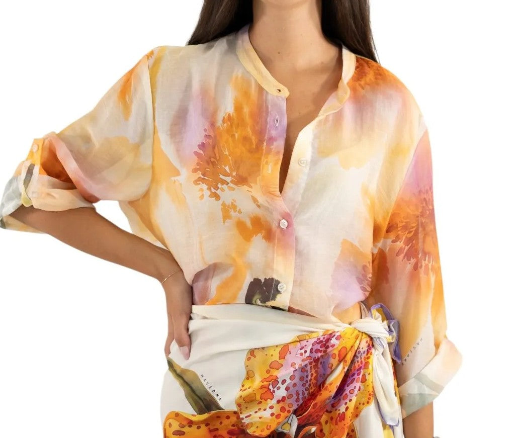 HAVEONE -CAMICIA FANTASIA FLOREALE
