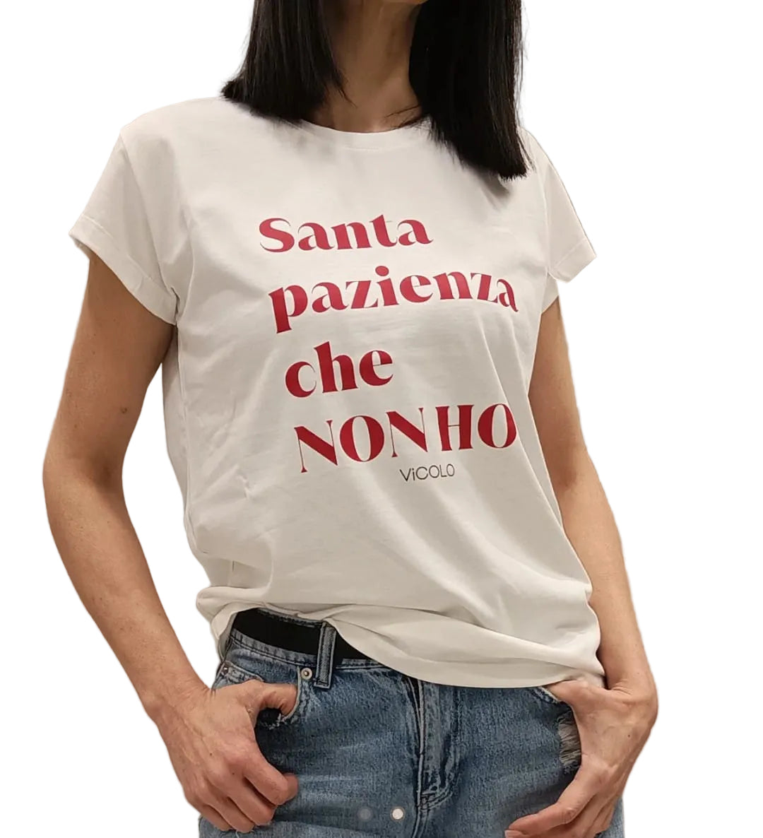 VICOLO-T SHIRT"SANTA PAZIENZA CHE NON HO"