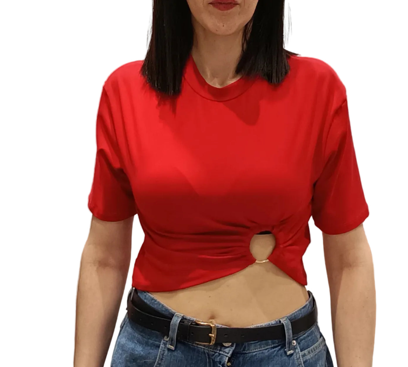 VICOLO-T SHIRT CROP CON ANELLO
